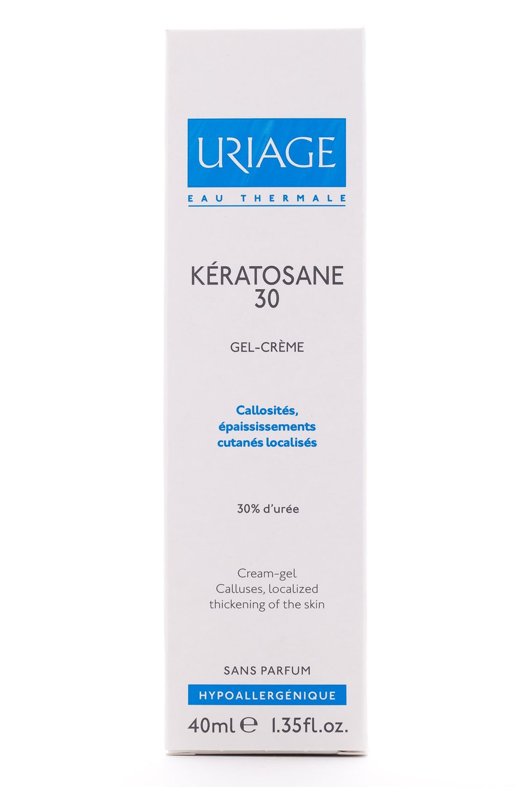 фото упаковки Uriage Keratosane 30 Гель-крем для утолщенной мозолистой кожи, крем-гель, 40 мл, 1 шт. фото упаковки Uriage Keratosane 30 Гель-крем для утолщенной мозолистой кожи