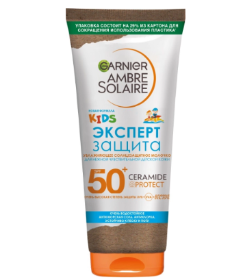 фото упаковки Garnier Ambre Solaire Солнцезащитное молочко kids эксперт