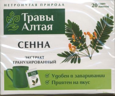 Травы Алтая Сенна, фиточай, гранулированный, 8 г, 20 шт.