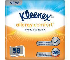 Kleenex Allergy Comfort Салфетки в коробке, сухие салфетки, 56 шт.